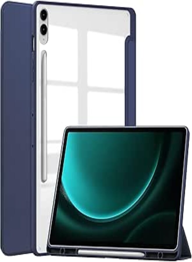 Gylint Hybrid Slim Case for Samsung Galaxy Tab S10 Lite / S10 FE / S9 FE 5G 10.9 inch, Clear Transparent Back Shell Case with S Pen Holder for Samsung Galaxy S10 Lite SM-X400 / SM-X406B Navy Blue